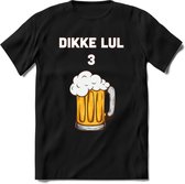 Dikke Lul 3 Bier T-Shirt | Bier Kleding | Feest | Drank | Grappig Verjaardag Cadeau | - Zwart - S