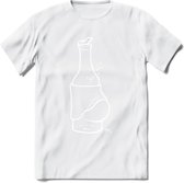 Bierbuik T-Shirt | Bier Kleding | Feest | Drank | Grappig Verjaardag Cadeau | - Wit - 3XL