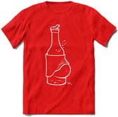 Bierbuik T-Shirt | Bier Kleding | Feest | Drank | Grappig Verjaardag Cadeau | - Rood - XL