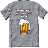 Zo Weekend, Tijd Om Bij Te Tanken T-Shirt | Bier Kleding | Feest | Drank | Grappig Verjaardag Cadeau | - Donker Grijs - Gemaleerd - M