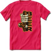 Bier Tap T-Shirt | Bier Kleding | Feest | Drank | Grappig Verjaardag Cadeau | - Roze - S