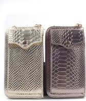 Snake metallic portemonnee / telefoontasje Lichtgoud