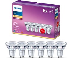 Philips energiezuinige LED Spot - 50 W - GU10 - warmwit licht - 6 stuks