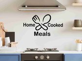 Muursticker Home Cooked Meals M zwart