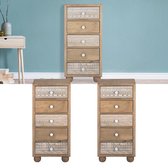 WOMO-DESIGN ladekast naturel, 40x88x38 cm, met 5 laden, gemaakt van mangohout en MDF