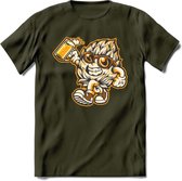 Hopman T-Shirt | Bier Kleding | Feest | Drank | Grappig Verjaardag Cadeau | - Leger Groen - XL