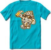 Hopman T-Shirt | Bier Kleding | Feest | Drank | Grappig Verjaardag Cadeau | - Blauw - XL