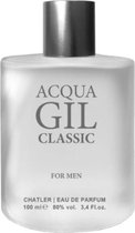 Chatler Eau De Parfum Acqua Gil Classic Heren 100 Ml Fris Zilver