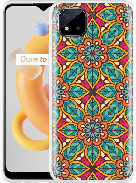 Sunrive Cover compatibile con Realme C11 (2021), Custodia Case in molle Trasparente silicone Morbida Flessibile Antigraffio protettiva back custodie(Q Lupo 1