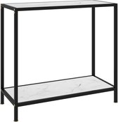 Decoways - Wandtafel 80x35x75 cm gehard glas wit