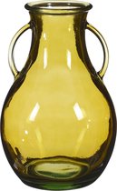 Mica Decorations Sitia Vaas - H32 x Ø20 cm - Gerecycled Glas - Geel