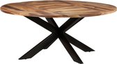 Decoways - Eettafel rond 175x75 cm acaciahout met sheesham afwerking