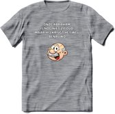 Onze abraham is nog niet zo oud T-Shirt | Grappig Abraham 50 Jaar Verjaardag Kleding Cadeau | Dames – Heren - Donker Grijs - Gemaleerd - 3XL