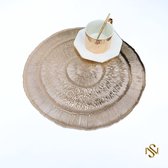 San Naila Placemats Core - 4-delig - Tafeldecoratie - Ronde placemats - Goud - Onderlegger - Luxe placemats - Hittebestendig - Anti-slip