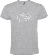 Grijs t-shirt met 'Blah Blah Blah' print Wit size S