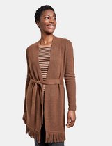 GERRY WEBER Dames Gebreid vest met franjes aan de rand Hazelnut Melange-38