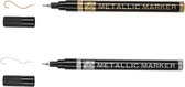 United Office duopack lakmarkers - schrijfstiften - smalle punt 1-2 mm - permanent marker goud en zilver metalic