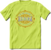 1937 The One And Only T-Shirt | Goud - Zilver | Grappig Verjaardag  En  Feest Cadeau | Dames - Heren | - Groen - XXL