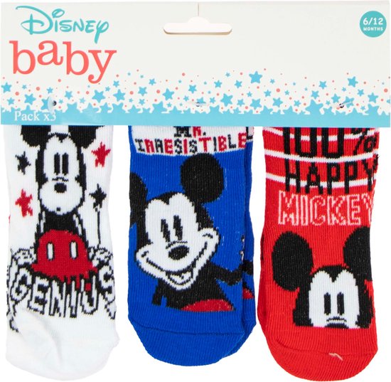 3 paar Baby - Sokjes - Maanden - Mickey Mouse - Disney