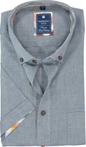 Redmond regular fit overhemd - korte mouw - Oxford - donkerblauw (contrast) - Strijkvriendelijk - Boordmaat: 43/44