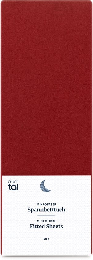Blumtal Hoeslaken - Microfiber Hoeslakens - 140 x 200 x 30cm - Katoen - Aurora Rood - Rood