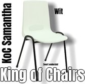King of Chairs -Set van 2- Model KoC Samantha wit met zwart onderstel. Stapelstoel kuipstoel vergaderstoel tuinstoel kantine stoel stapel stoel kantinestoelen stapelstoelen kuipsto
