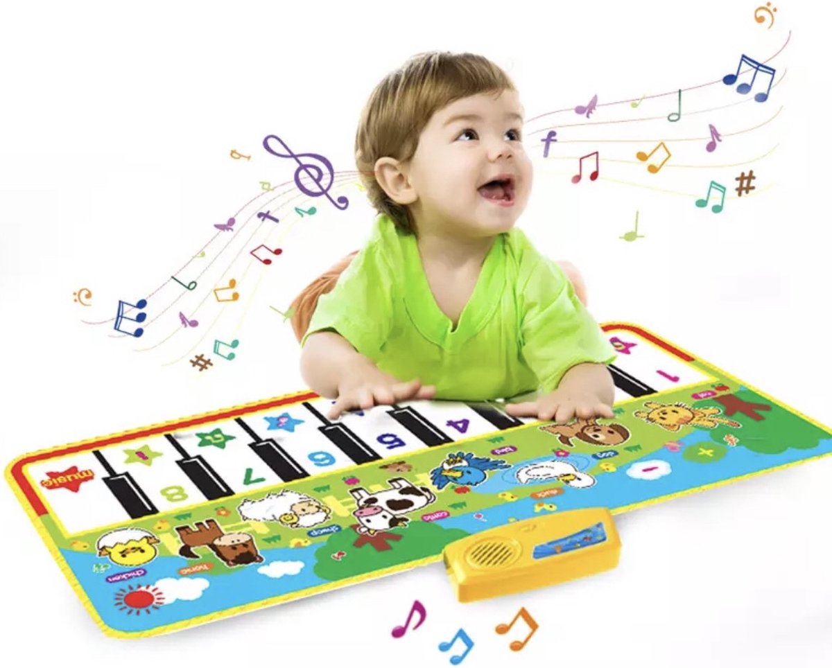 JollyToddler - Blanket de piano - Tapis de piano - Tout-petits - Bébé -  Musique 