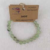 Powerarmbanden set "Vriendschap" - Witte Jaspis, Jade - kralenarmband - edelstenen