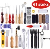 Kamyra® Leerbewerking Hobby Set - Gereedschap - Inclusief Leernaalden - 61 Tools