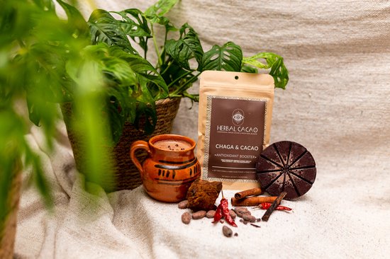 Herbal Cacao - CHAGA & 100% pure, Raw Ceremonial CACAO - 