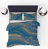 Refined Bedding Dekbedovertrek Marble Blue Gold Lits-Jumeaux 240 x 200/220 cm + 2 kussenslopen