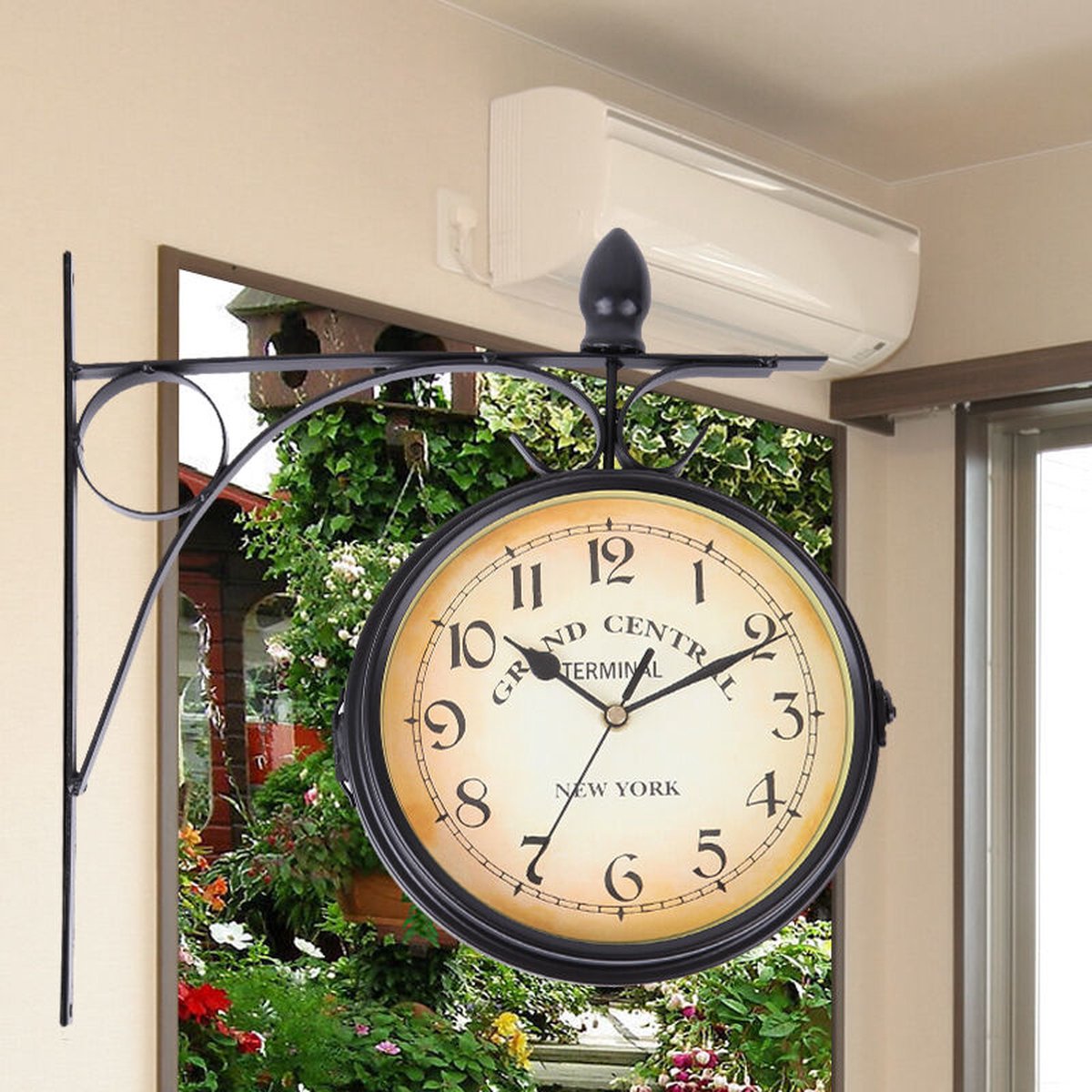 Moderne decoratieve kunst hoek wandklok, dubbelzijdige hoek wandklok, stille vierkante digitale wandklok, sensor lichtgevende wandklok voor woonkamer decor, zwart Moderne decoratieve kunst hoek wandklok, dubbelzijdige hoek wandklok, stille vierkante digitale wandklok, sensor lichtgevende wandklok voor woonkamer decor, zwart