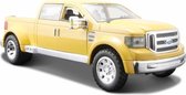 Ford Mighty F-350 Super Duty (Geel) (22 cm) 1/24 Maisto + Hot Wheels Miniatuurauto + 3 Unieke Auto Stickers! - Model auto - Schaalmodel - Modelauto - Miniatuur autos - Speelgoed vo