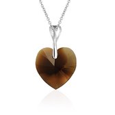 Montebello Ketting Pim HZ459 - Swarovski® Hart - 925 Zilver Gerhod. - Ø14mm - 42cm