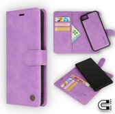 iPhone 7 Plus & iPhone 8 Plus Hoesje Bright Lila - Casemania 2 in 1 Magnetic Book Case