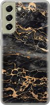 Samsung S21 FE hoesje siliconen - Marmer grijs brons | Samsung Galaxy S21 FE case | grijs | TPU backcover transparant