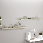 Decoways - Wandschappen zwevend 2 stuks 120x23,5x3,8 cm MDF eikenkleurig