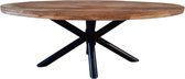 Industriële eettafel ovaal Tygo mangohout 280x110 cm