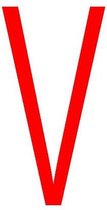 Mini letter V, rood wit 22,8 x 38 mm - 12/vel