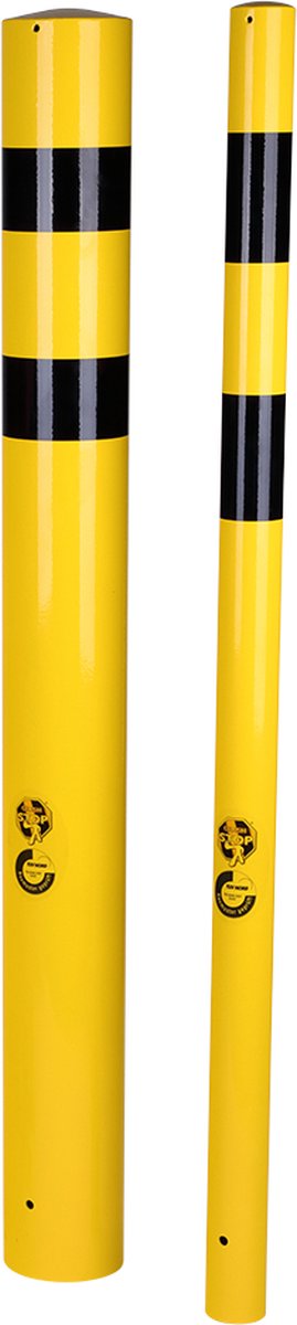 Stalen rampaal voor betonverankering - Geel & Zwart - x x ø 76 mm = 3,2 mm / ø 159 mm = 4,5 mm- - Gegalvaniseerd staal - ø 76 mm = 3,2 mm / ø 159 mm = 4,5 mm - Voor binnen & buiten