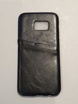 DrPhone Samsung S7 Edge Premium Card Case - PU Leren Hoes - Pinpas Case- Kaart Hoesje -  Zwart