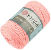 Macramé touw poeder roze 85% katoen 15% polyester | 2mm x 225 meter koord