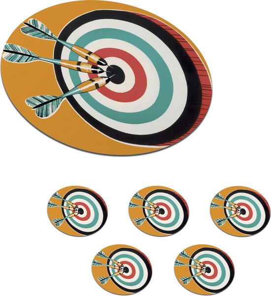 Onderzetters voor glazen - Rond - Een illustratie van drie pijlen in ...