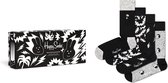 Happy Socks Black & White Socks Gift Set (4-pack) - altijd goed - zwart met wit - Unisex - Maat: 41-46