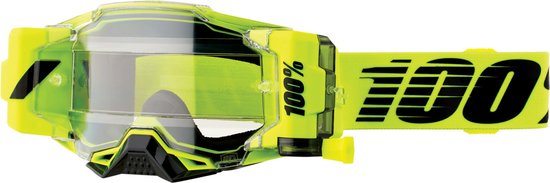 100% ARMEGA FORECAST Lunettes motocross cross bmx lunettes, ROULER, Jaune  fluo / noir