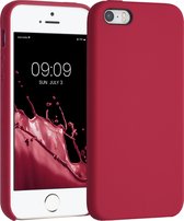 kwmobile telefoonhoesje voor Apple iPhone SE (1.Gen 2016) / 5 / 5S - Hoesje met siliconen coating - Smartphone case in kersrood