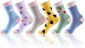 Vrolijke Kleurrijke Warme Kat Sokken - Unisex - 6 Paar - Maat 36-38 - Kat Patroon - Perfect Cadeau - Monfoot