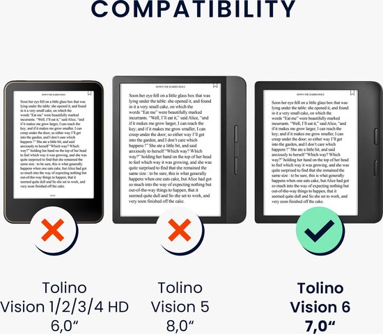 kwmobile e-reader hoesje geschikt voor Tolino Vision 6 hoes - E reader flip case met magnetische sluiting - Ereader cover in roségoud van Merkloos — afbeelding 3