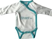 Romper - Baby overslag romper - romper met tekst - Stoer - overslagromper - 0-3 maanden