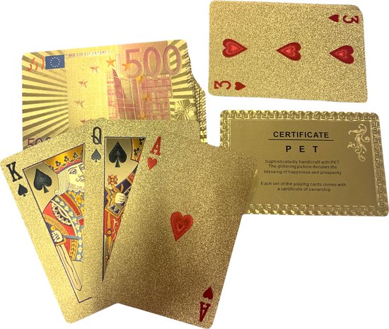 dronken duisternis Fragiel Gouden speelkaarten - Gouden Pokerkaarten - Gouden kaartset - Luxe  Speelkaarten | Games | bol.com